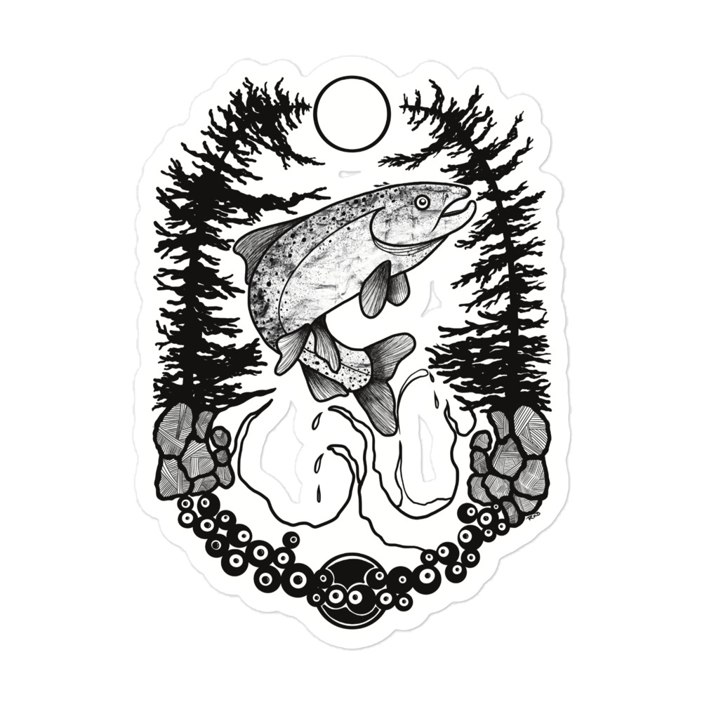 Fishing Salmon Sticker