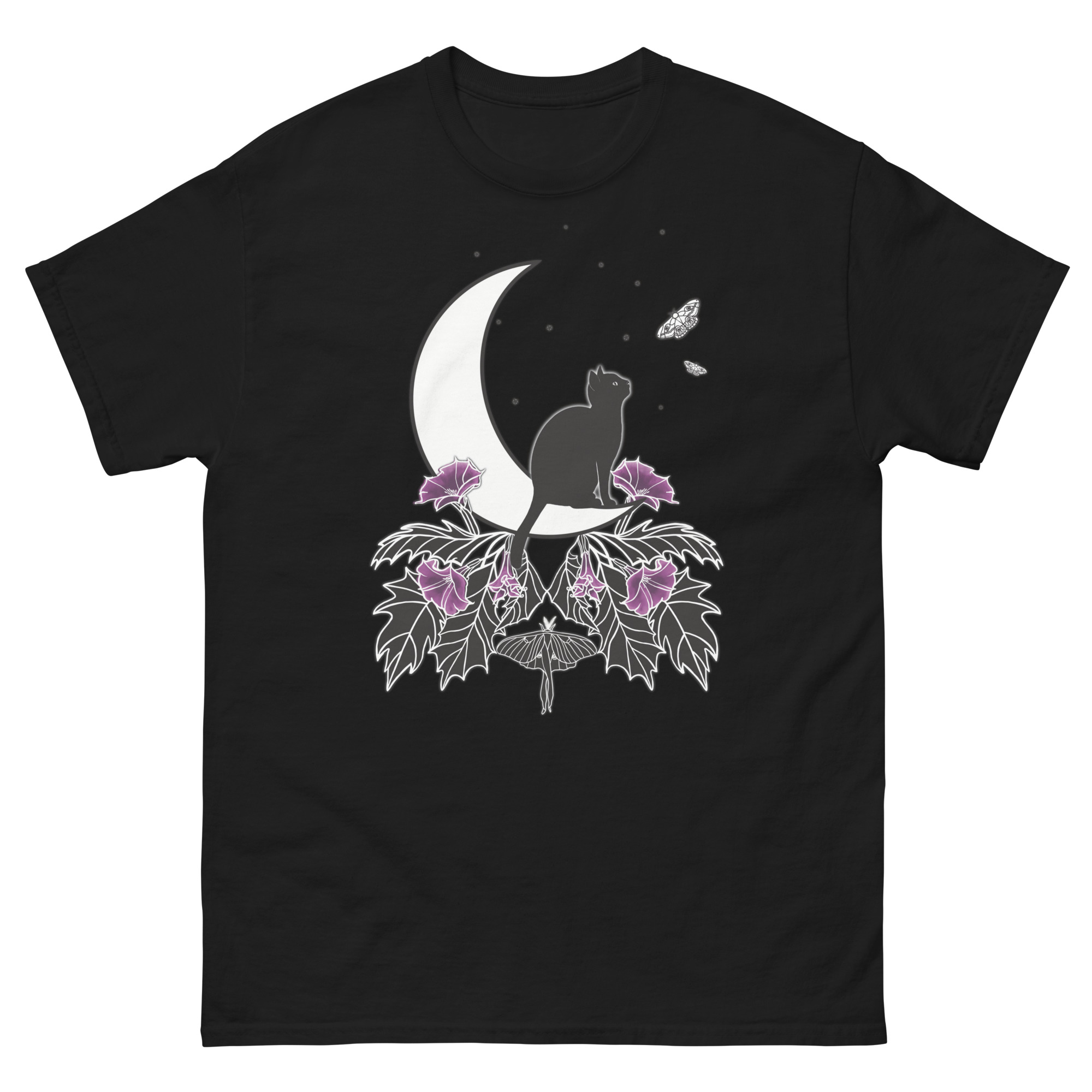 Black Cat under the Moon T-Shirt - Image 2