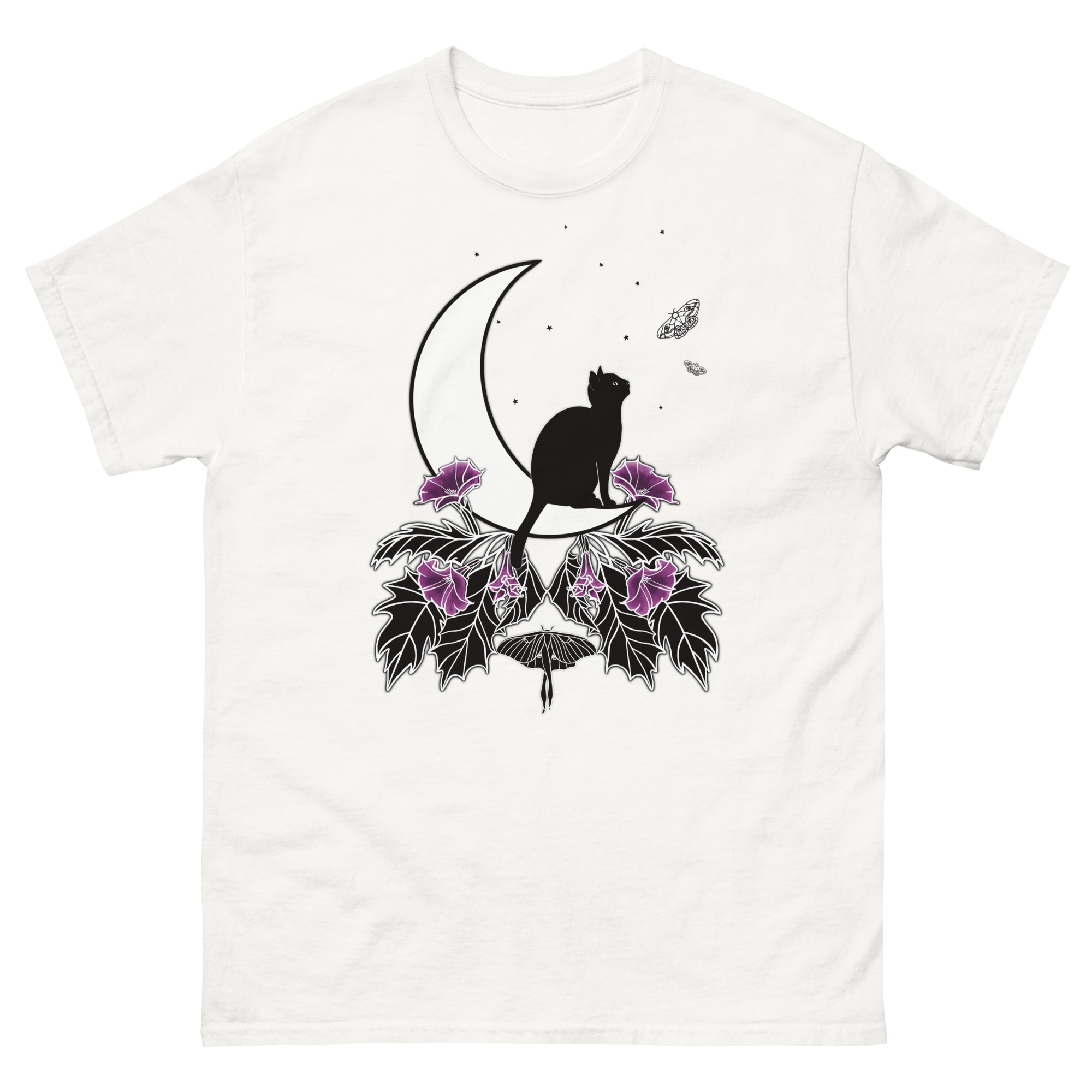 Black Cat under the Moon T-Shirt - Image 3
